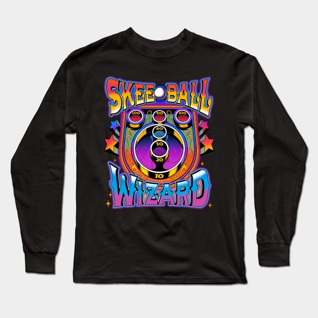 Skee Ball Wizard Long Sleeve T-Shirt by DeepFriedArt